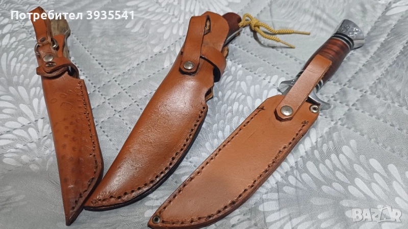 Собствено производство  ръчна изработка  кании за ножове телешки бланк 3,2мм в комплект с ножа , снимка 1