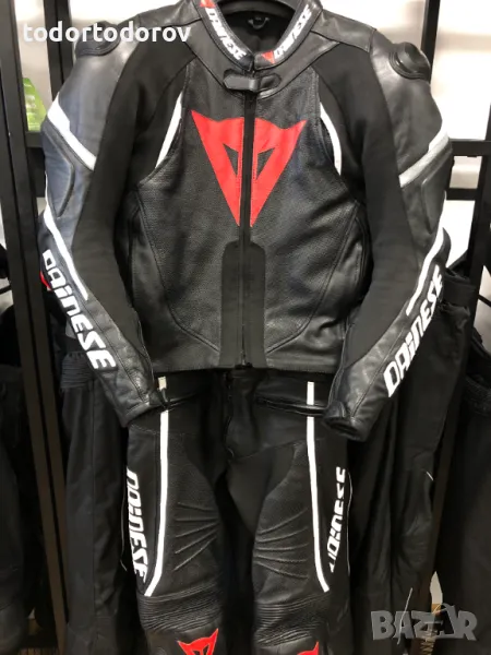 Кожен мото екип DAINESE REPLICA,2ч.всички протектори,слайдери,подплата, снимка 1