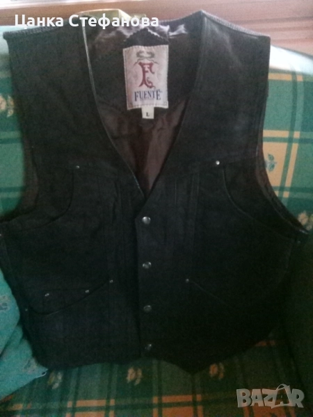 Винтидж мъжки велурени елек, снимка 1