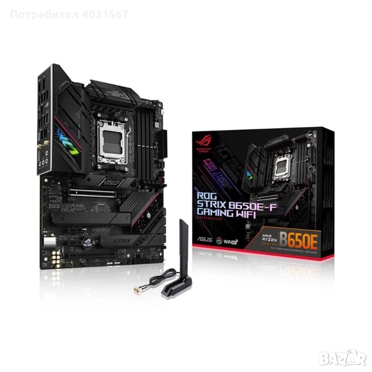 Дънна платка ASUS ROG STRIX B650E-F Wi-Fi AM5 - чисто ново с гаранция, снимка 1