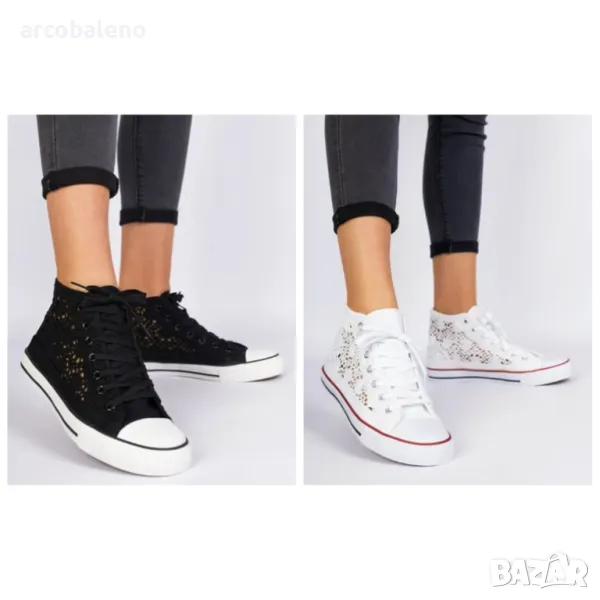 Високи дамски ажурни кецове Lesli, 2цвята , снимка 1