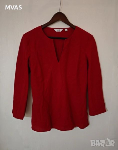 Дамска ленена червена блуза S размер, снимка 1