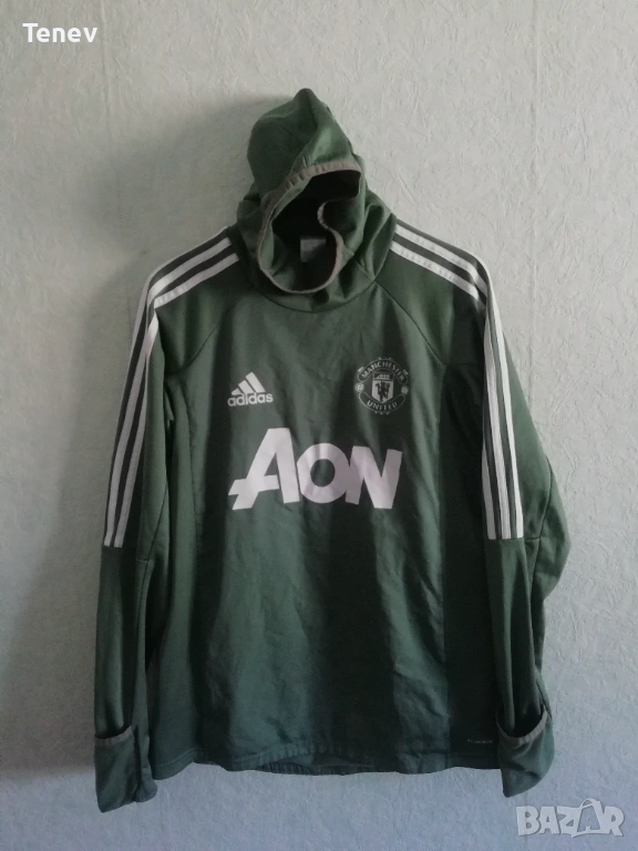 Manchester United Adidas оригинално ново мъжко горнище с качулка блуза Манчестър Юнайтед, снимка 1