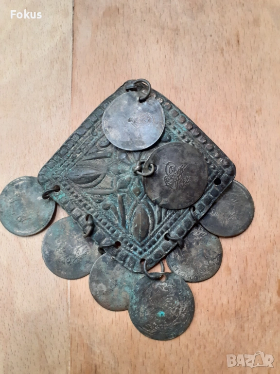 Стар възрожденски накит трепка забодка тепелък, снимка 1