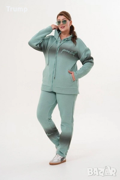 - 40% Красив ватиран спортен дамски комплект, прелимащ ефект,цвят мента, снимка 1