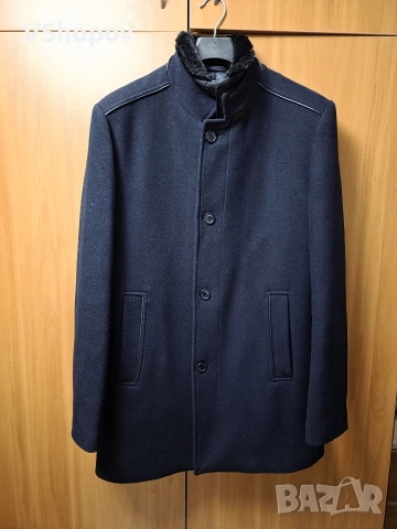 Мъжко палто TEODOR – Navy, размер 50, снимка 3 - Палта - 52595543