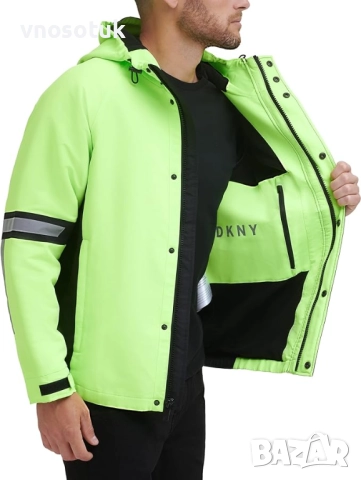 Мъжко яке DKNY Taslan Performance с качулка и светлоотразителни детайли размер XXL, снимка 3 - Якета - 51602707