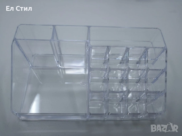 Практичен прозрачен органайзер за гримове в две части, снимка 5 - Други - 53866267