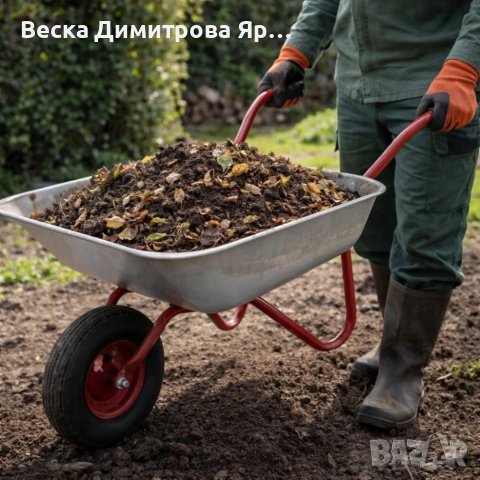 Градинска количка с товаропоносимост 100 кг - голям капацитет и стабилна основа, снимка 2 - Градинска техника - 53858028