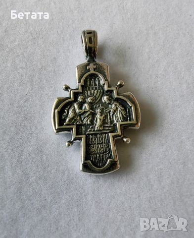 Сребърен кръст, православен кръст, кръст от сребро, кръст с разпятие, сребро 925, снимка 2 - Колиета, медальони, синджири - 45777202