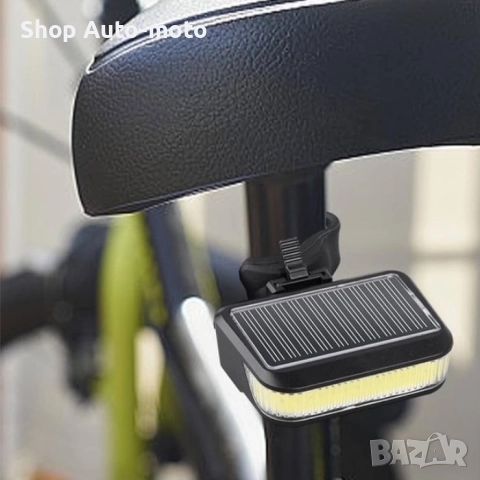 LED светлина за велосипед Automat, 2 в 1, Соларен фар или стоп, USB, снимка 4 - Аксесоари за велосипеди - 51554912
