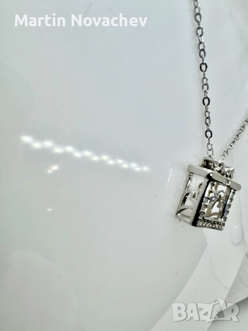 Сребърно колие с мойсанит (Диамант) 0.5 карата, снимка 4 - Колиета, медальони, синджири - 52619461