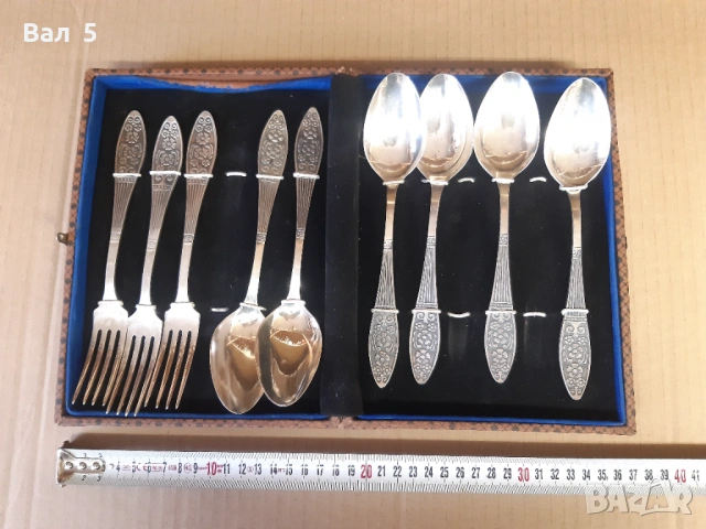 Стари посребрени прибори за хранене - СССР, снимка 2 - Антикварни и старинни предмети - 53912204