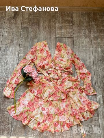 Рязана талия  елегантна официална романтична рокля волани къдри вълнообразни акценти Pink Points , снимка 2 - Рокли - 46173006