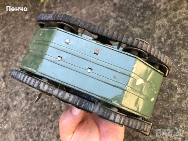 стара механична, ламаринена играчка ТАНК - MADE IN FRANCE, снимка 13 - Антикварни и старинни предмети - 45464125
