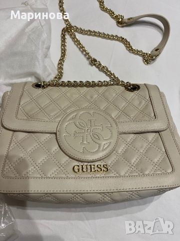 Бежова чанта Guess , снимка 1 - Чанти - 46473775