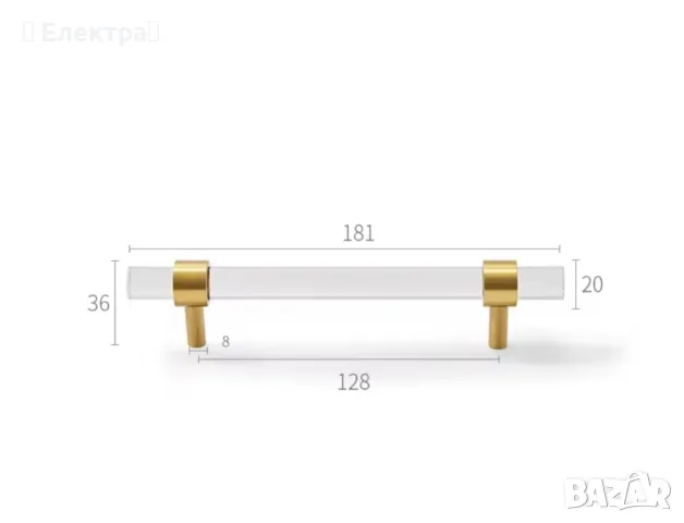 16 броя красиви и елегантни дръжки от месинг и акрил, снимка 13 - Други - 49875178