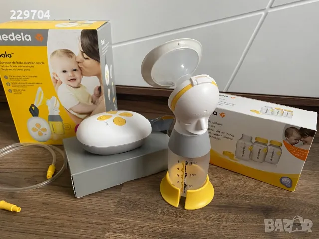 Електрическа двуфазна помпа за кърма MEDELA Solo плюс комплект шишета за кърма, снимка 3 - Помпи за кърма - 50313611