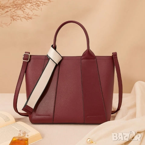 Дамска чанта с идеална вместимост и елегантен дизайн с включено портмоне, снимка 4 - Чанти - 51883992