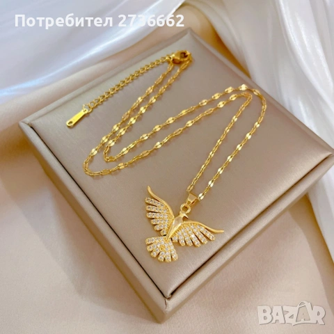 Позлатено колие " Феникс ", снимка 2 - Колиета, медальони, синджири - 54160824