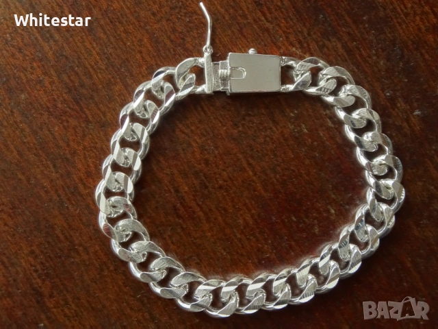 Посребрена мъжка гривна