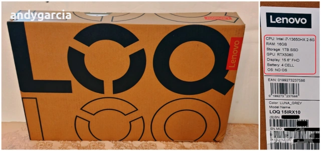 NVidia RTX 5060 8GB/Intel Core i7 13650HX/16GB RAM/1TB SSD NVME/15.6 144hz/Lenovo LOQ НОВ ГАРАНЦИЯ, снимка 2 - Лаптопи за игри - 53694468