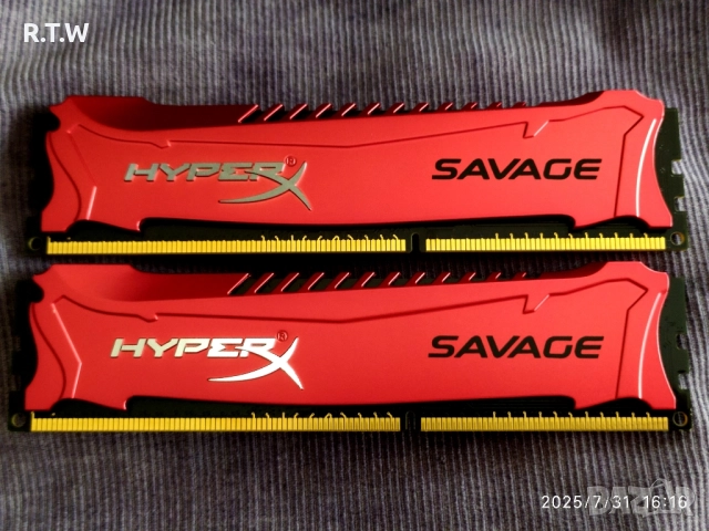 RAM памет 8GB (2x4GB) Kingston HyperX Savage DDR3 1600MHz, снимка 5 - RAM памет - 52313494
