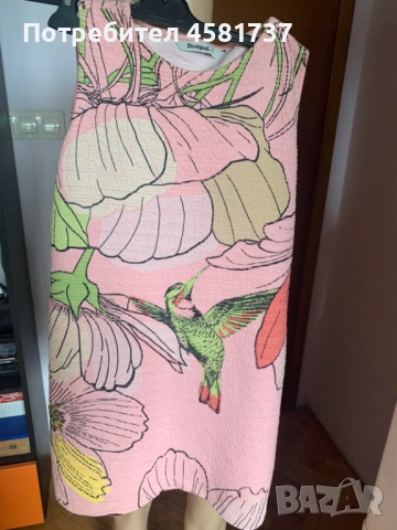 Рокля с тропически десен с колибри Desigual, размер М, снимка 7 - Рокли - 51976736