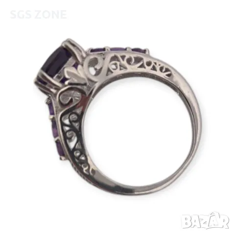Сребърен Пръстен с Топаз, Аметист, Гранат, снимка 2 - Пръстени - 50311232