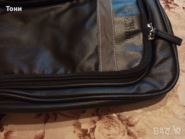 HENSON & HENSON Оригинал Нова Кожена Мъжка Чанта , снимка 9 - Чанти - 52306494