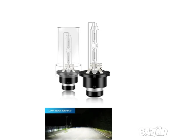 XENON крушки SUPER VISION D2S 6000K +60% светлина – Quartz стъкло, снимка 2 - Аксесоари и консумативи - 50535418