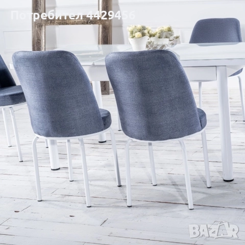 Стилен трапезен комплект – разтегателна маса + 6 стола (НОВ), снимка 4 - Маси - 52944362