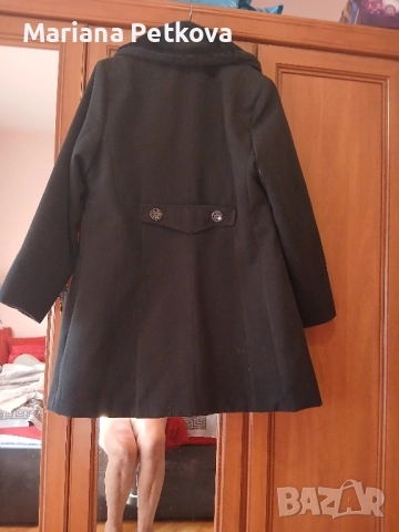 Черно дамско палто, снимка 2 - Палта, манта - 52241825