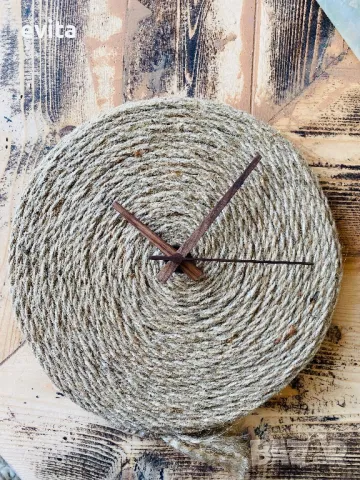 Арт стенен часовник Casa Decorator – дърво & въже, ръчна изработка, снимка 15 - Стенни часовници - 39958519