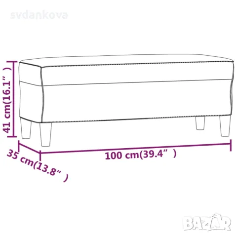 ПЕЙКА, КРЕМАВА, 100X35X41 СМ, ИЗКУСТВЕНА КОЖА, снимка 6 - Дивани и мека мебел - 48204986