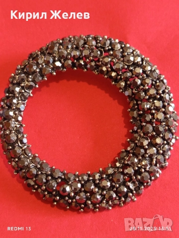 Метална висулка посипана с кристали МАРКАЗИТ АРТ БИЖУ 52237, снимка 2 - Колиета, медальони, синджири - 52573262