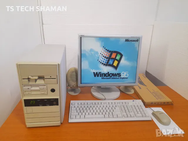 ⭐Продавам уникален ретро геймърски компютър Pentium MMX с WINDOWS 95 и 35 Класически Игри!⭐, снимка 2 - Антикварни и старинни предмети - 49087120