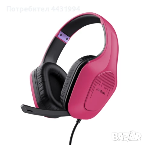 Слушалки, TRUST GXT415 Zirox Headset Pink, снимка 1