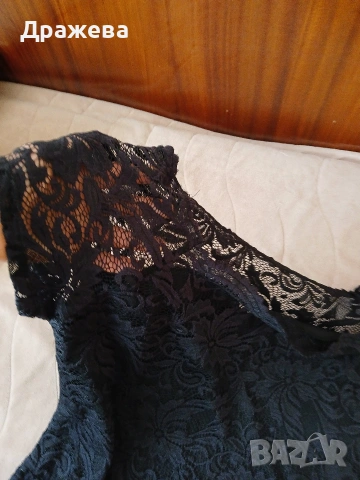 Дамска блуза, черна дантела с подплата, снимка 4 - Якета - 53605090
