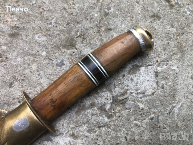 стар български нож "Вълчи зъб" с кания, снимка 7 - Ножове - 50138292