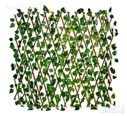 Декоративна преграда с изкуствени листа, Пергола, Сгъваема, 180*60см