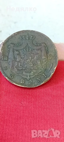 5 bani 1884г,медна монета,отлична,куриоз, дефект , снимка 3 - Нумизматика и бонистика - 51339322