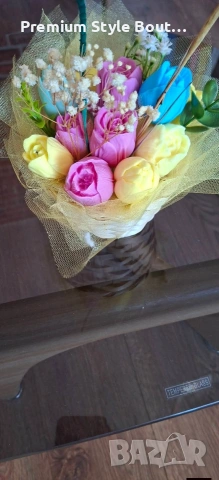 Ръчно изработени сапунени цветя, снимка 4 - Декорация за дома - 53747539