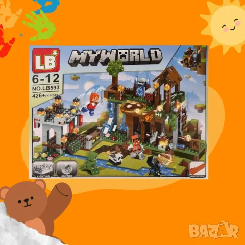 Конструктор LB Minecraft My World LB593, 426 части, със светещи елементи, снимка 4 - Конструктори - 49530511