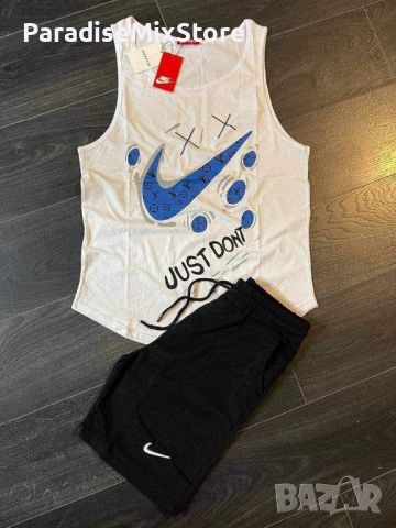 Мъжки комплект  бял и черен Nike реплика, снимка 1 - Спортни дрехи, екипи - 46155697