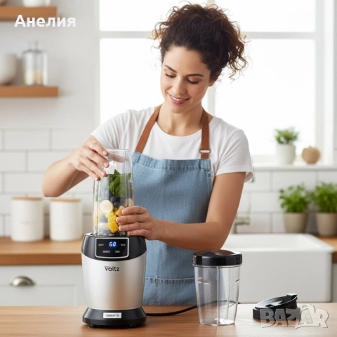 Мощен нутри блендер Oliver Voltz, 1200W с LED дисплей и 2 кани за смути (1000ml/800ml), снимка 3 - Други - 52916050