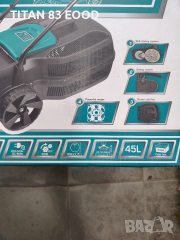 Електрическа косачка TOTAL, 1600 W, 380 мм, контейнер, снимка 3 - Градинска техника - 54217561