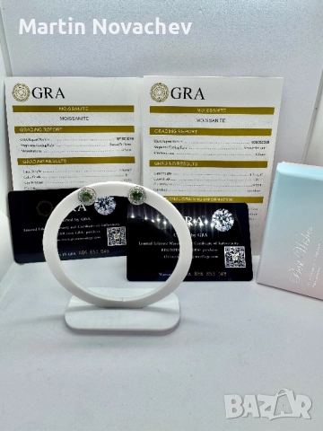 Сребърни обеци с мойсанит (Диамант) 1 карат, снимка 2 - Обеци - 51695827