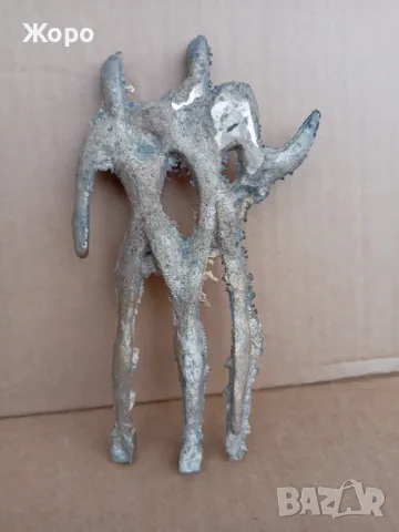 Бронзова статуетка фигура пластика творба края на 70-те го, снимка 4 - Колекции - 49670594