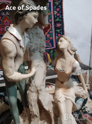  Страхотна Порцеланова Винтидж Настолна Лампа, снимка 4 - Настолни лампи - 53423921